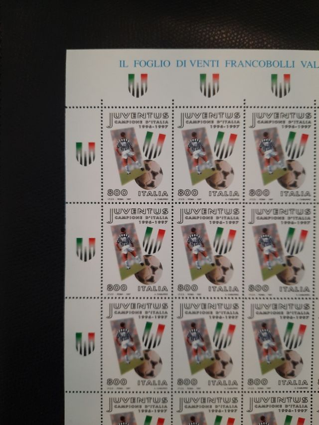 Foglio francobolli Juventus campione 1996/97