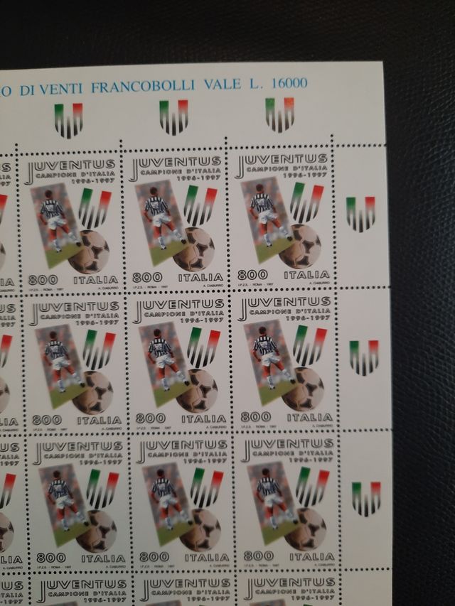 Foglio francobolli Juventus campione 1996/97