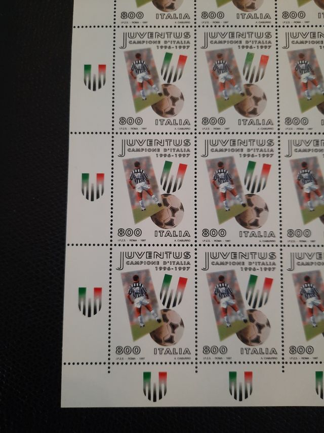 Foglio francobolli Juventus campione 1996/97