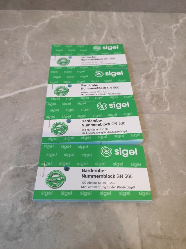 Regalo tickets para guardarropa -perforados