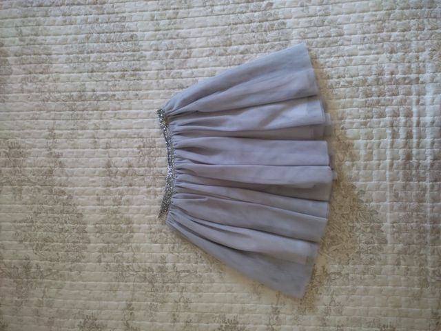 Falda de tul niña gris talla 6/7
