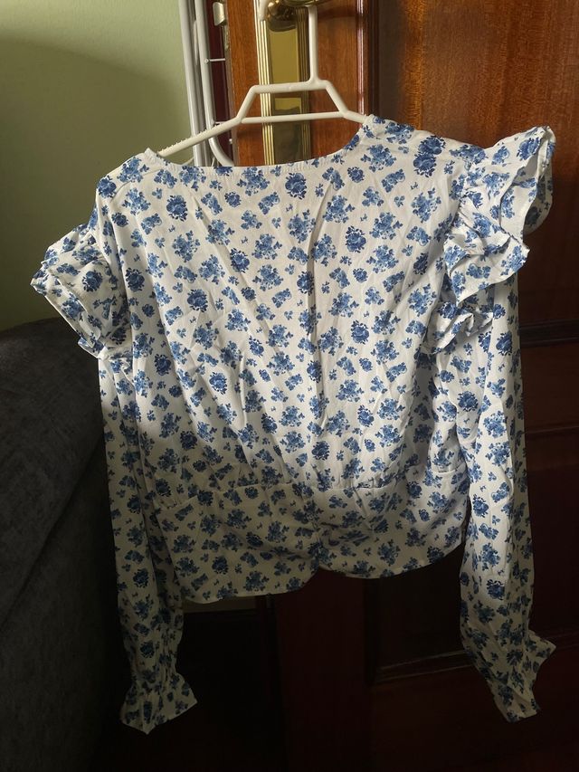 Camisa blusa floral con fruncido shein