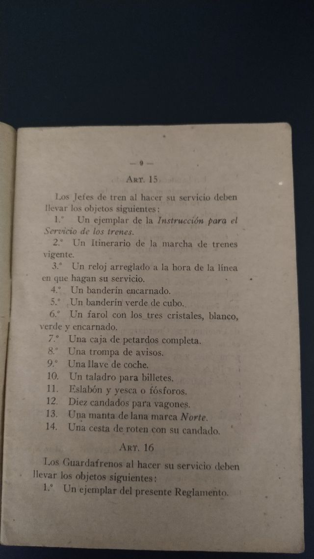 reglamento maquinistas renfe 1927