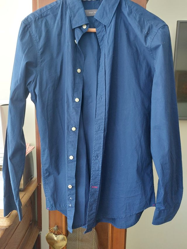 Camisa azul marino hombre