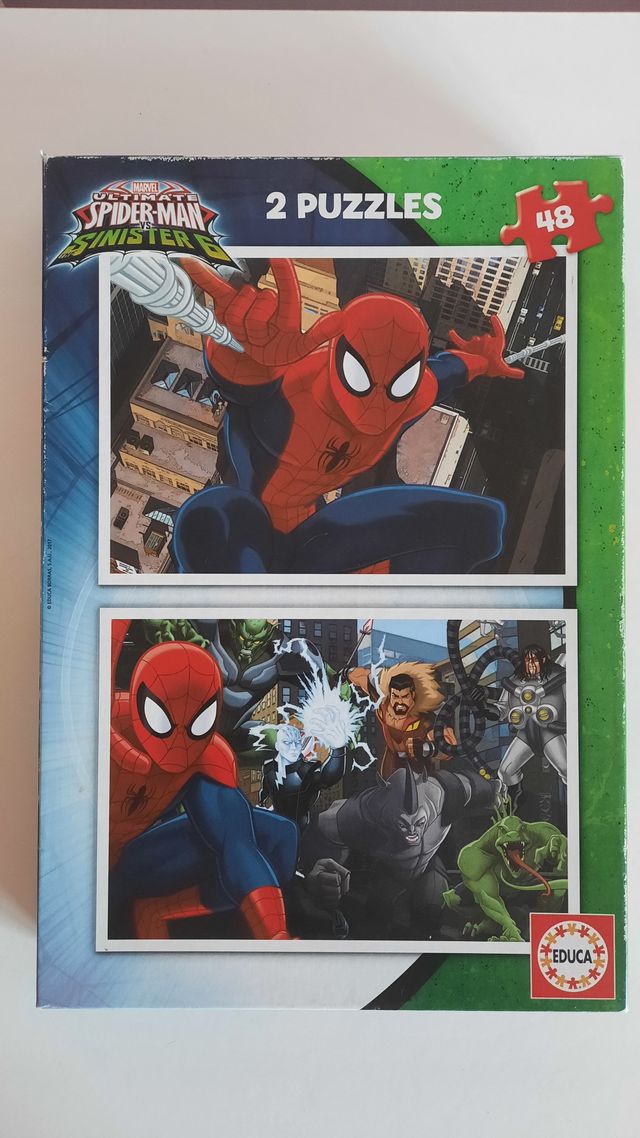 2 puzzles spiderman 48 piezas