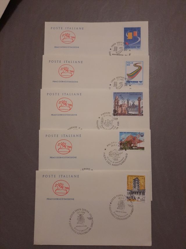 20 buste primo giorno francobolli 1997, Italia