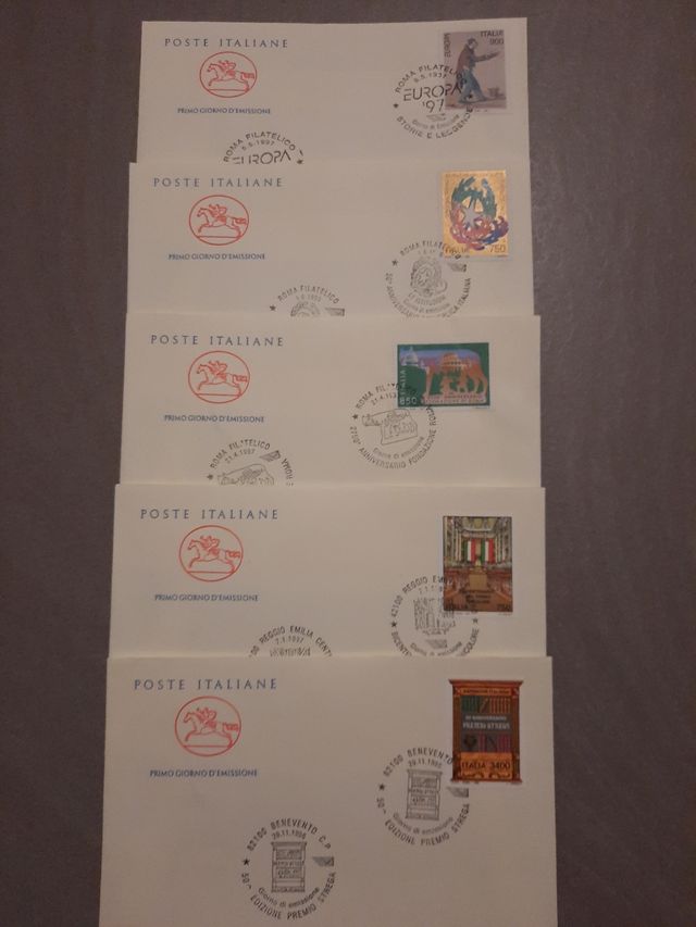 20 buste primo giorno francobolli 1997, Italia
