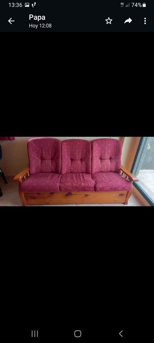 Conjunto mesa extensible 6 sillas y tresillo cama