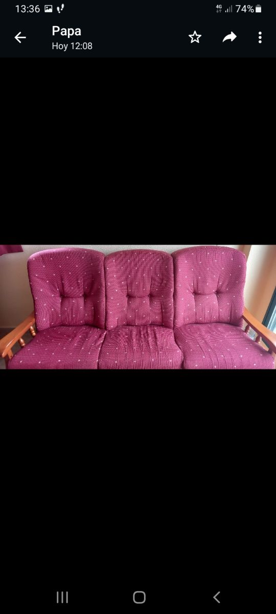 Conjunto mesa extensible 6 sillas y tresillo cama