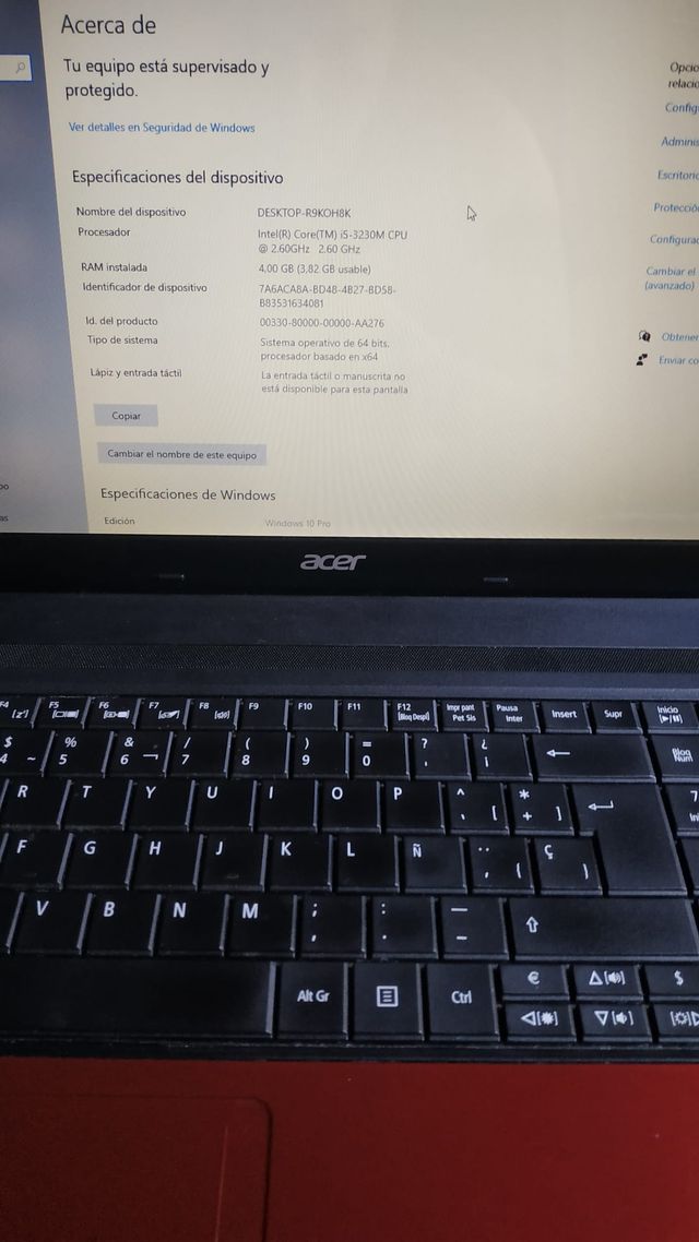Portátil Acer i5 - 500gb SSD 16GB RAM