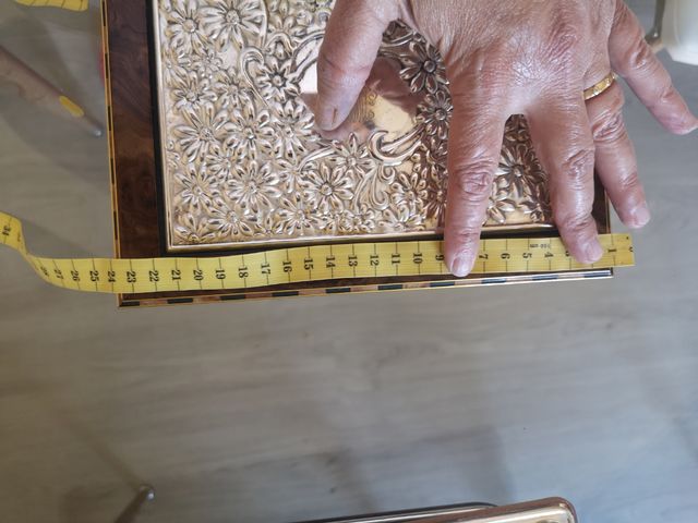 caja de plata y marquetería 