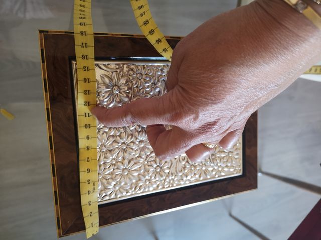 caja de plata y marquetería 