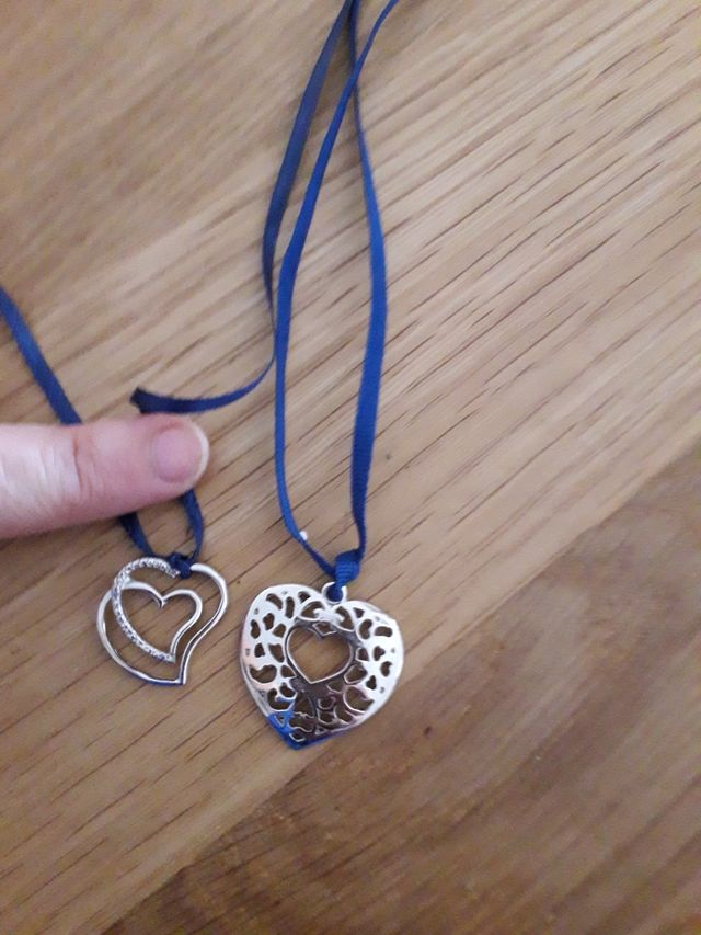 colla e pendenti cuore filo raso+cuore