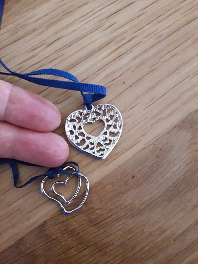 colla e pendenti cuore filo raso+cuore