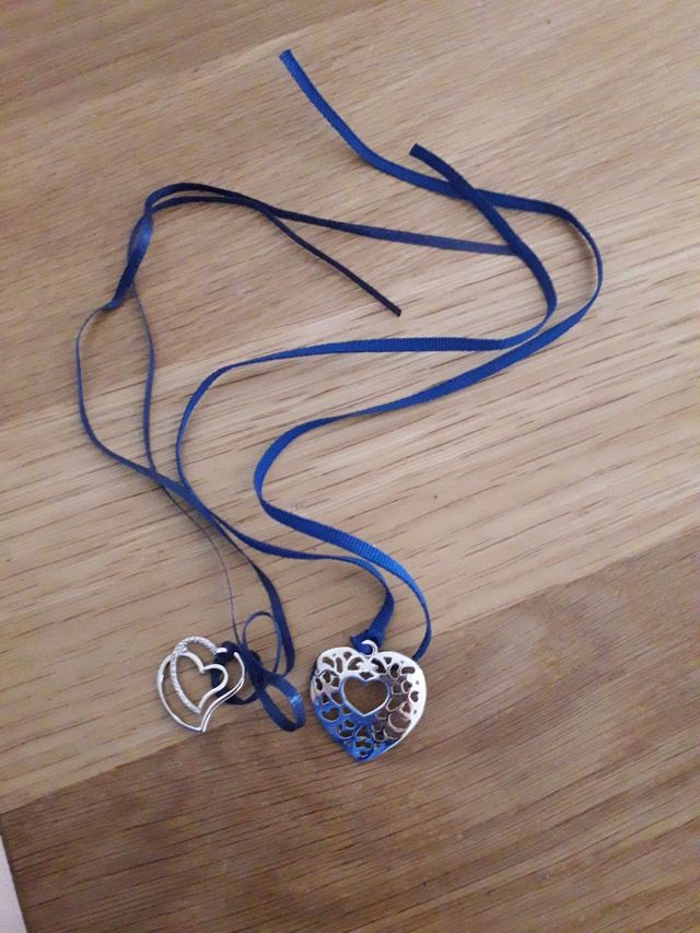 colla e pendenti cuore filo raso+cuore