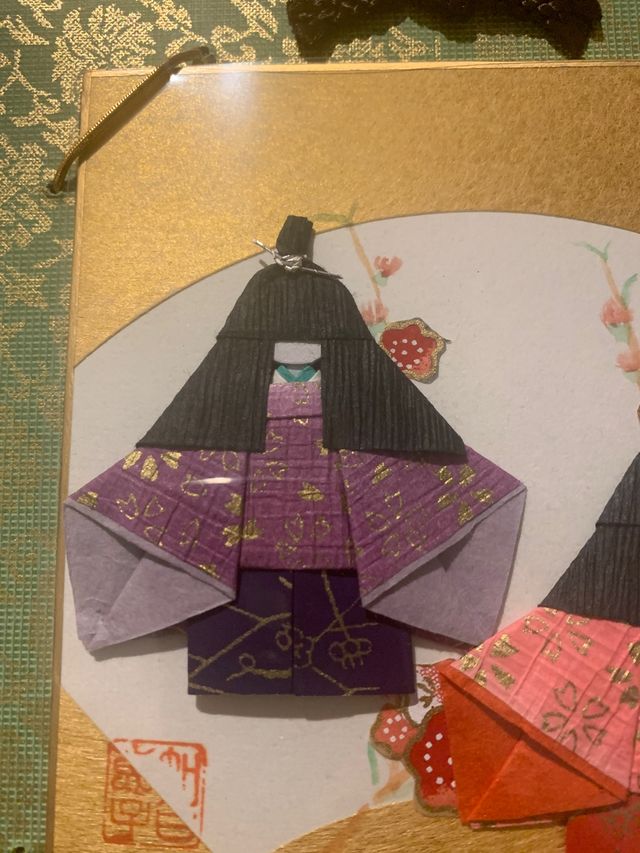 Quadro giapponese con origami con HINAMATSURI