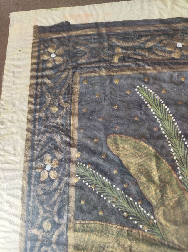 Pintura Krishna Pichwai en seda oro puro