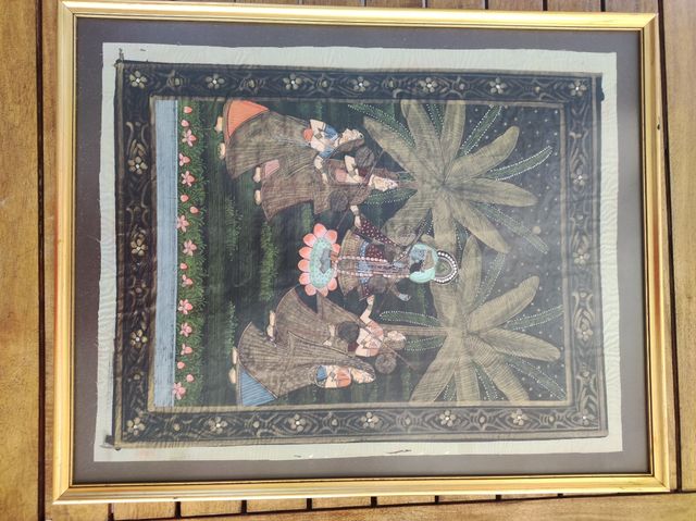 Pintura Krishna Pichwai en seda oro puro