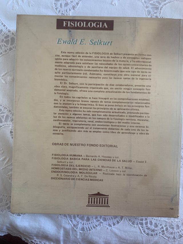 Fisiología. Selkurt. Editorial El Ateneo.