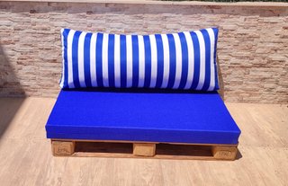 Conjunto palet rayas toldo azul