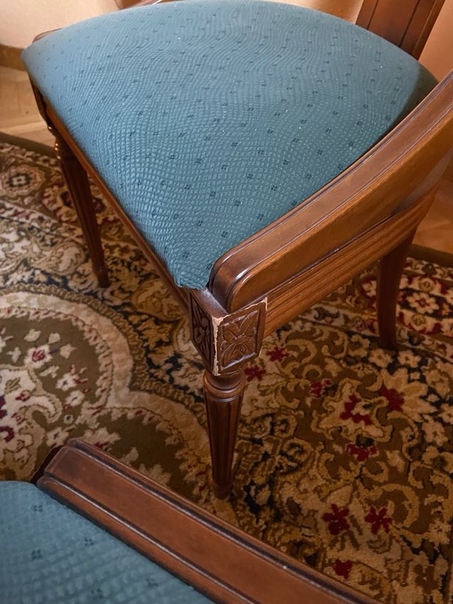 Conjunto mesa ovalada extensible y 6 sillas