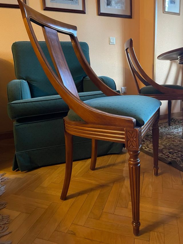 Conjunto mesa ovalada extensible y 6 sillas