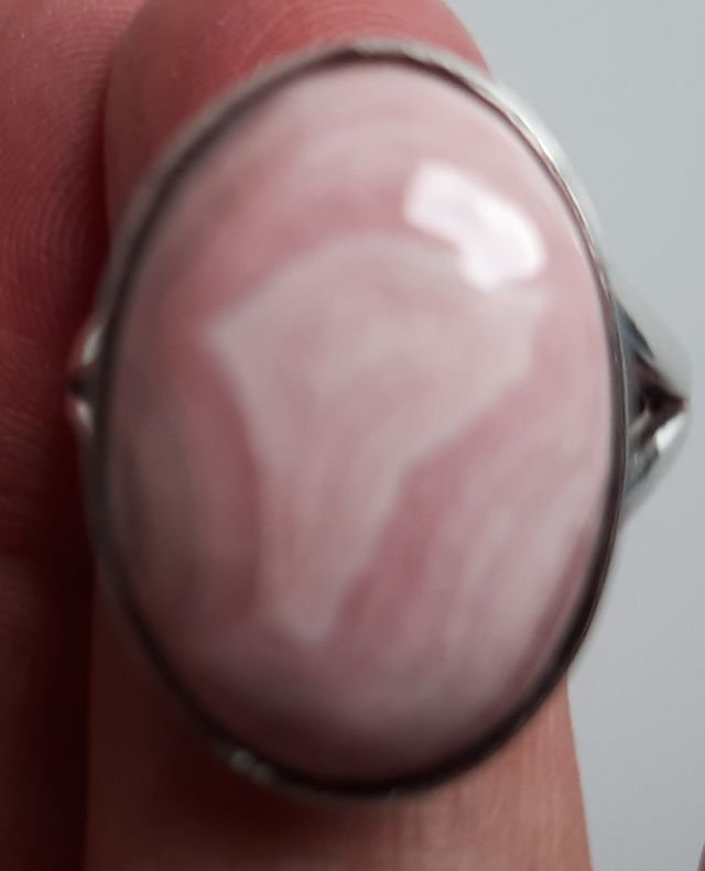 Anillo plata con piedra rosa