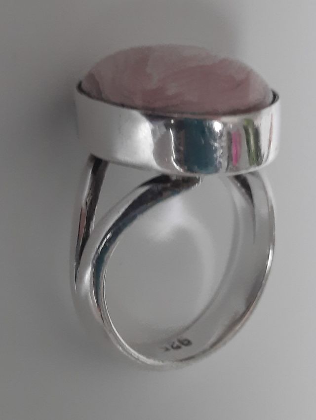 Anillo plata con piedra rosa