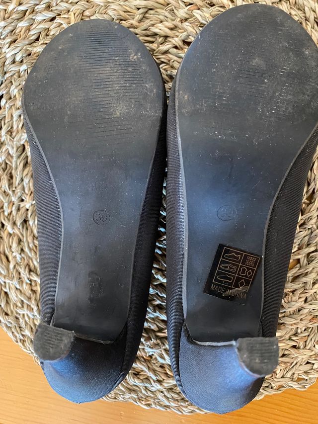 Zapatos tacón vestir negros talla 39