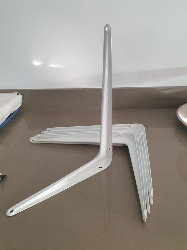 6 suportes de prateleiras de 200 mm (Novo)