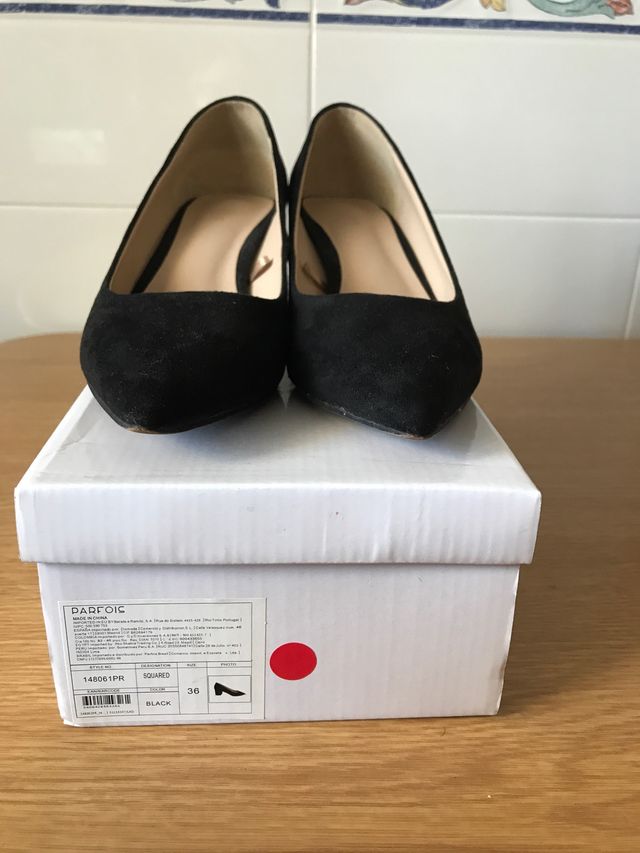 Zapato negro de ante talla 36