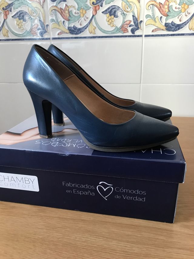 Zapato azul , talla 37, marca Chamby