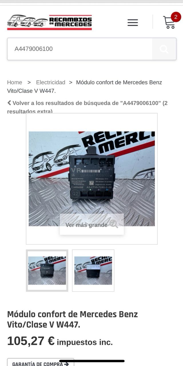 Módulo puerta mercedes Vito 