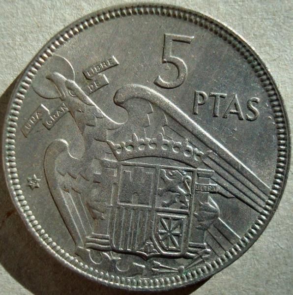 5 Pesetas 1957  ,  25 Pesetas 1957 