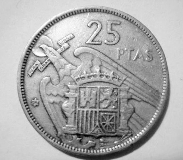 5 Pesetas 1957  ,  25 Pesetas 1957 