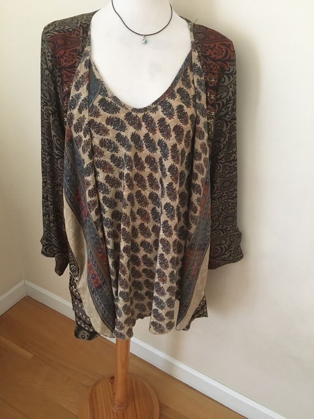 Kaftan estampado paisley reversible 