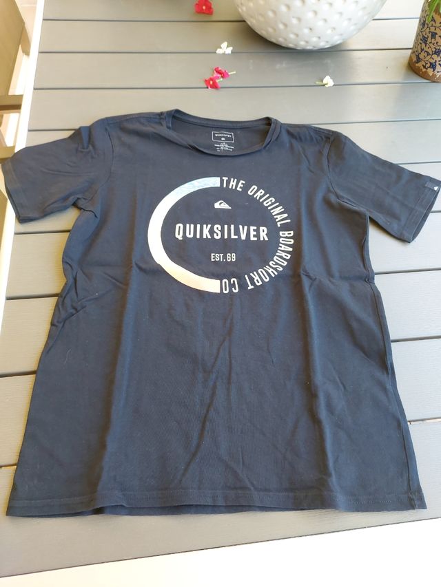 Camiseta negra niño Quick Silver talla 12