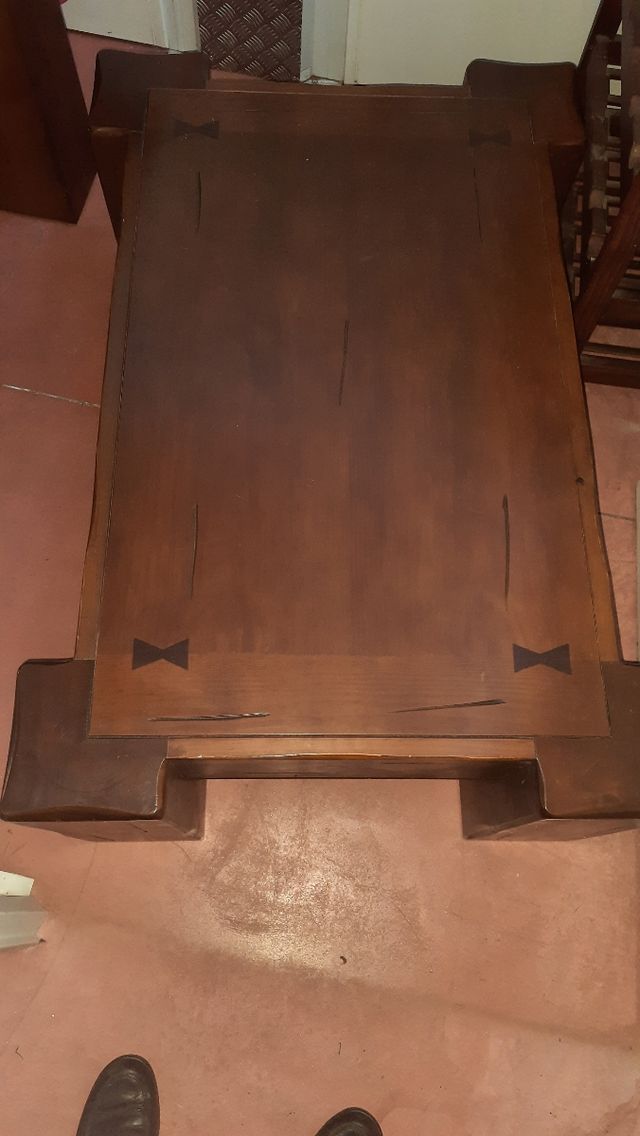 mesita centro madera maciza castellana