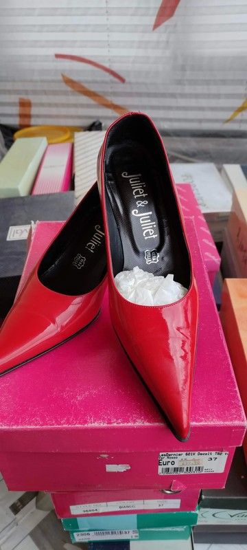 Décolleté rosse in pelle taglia 37