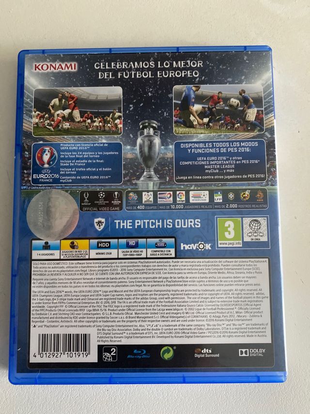 Pes de la euro 2016 para ps4