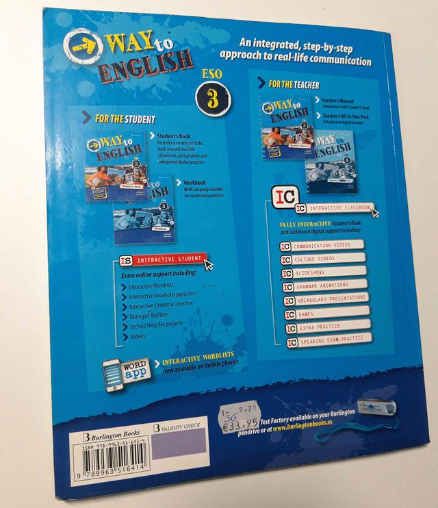 Libro texto Inglés Way to English 3º ESO