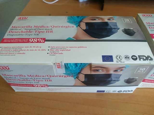 mascherine chirurgiche nere 50 unità/confezione