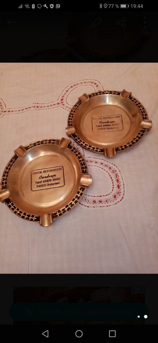 Rebajados, 2 Ceniceros de bronce.