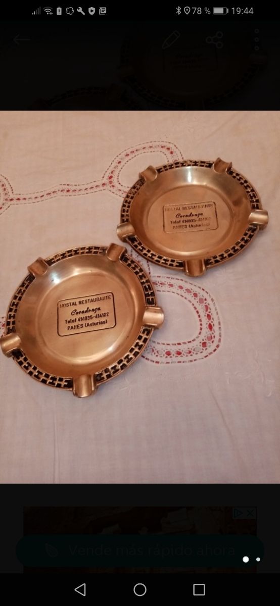 Rebajados, 2 Ceniceros de bronce.