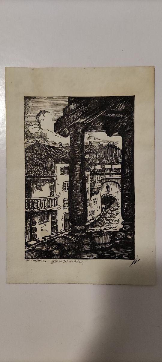 Grabado Castro Gil original
