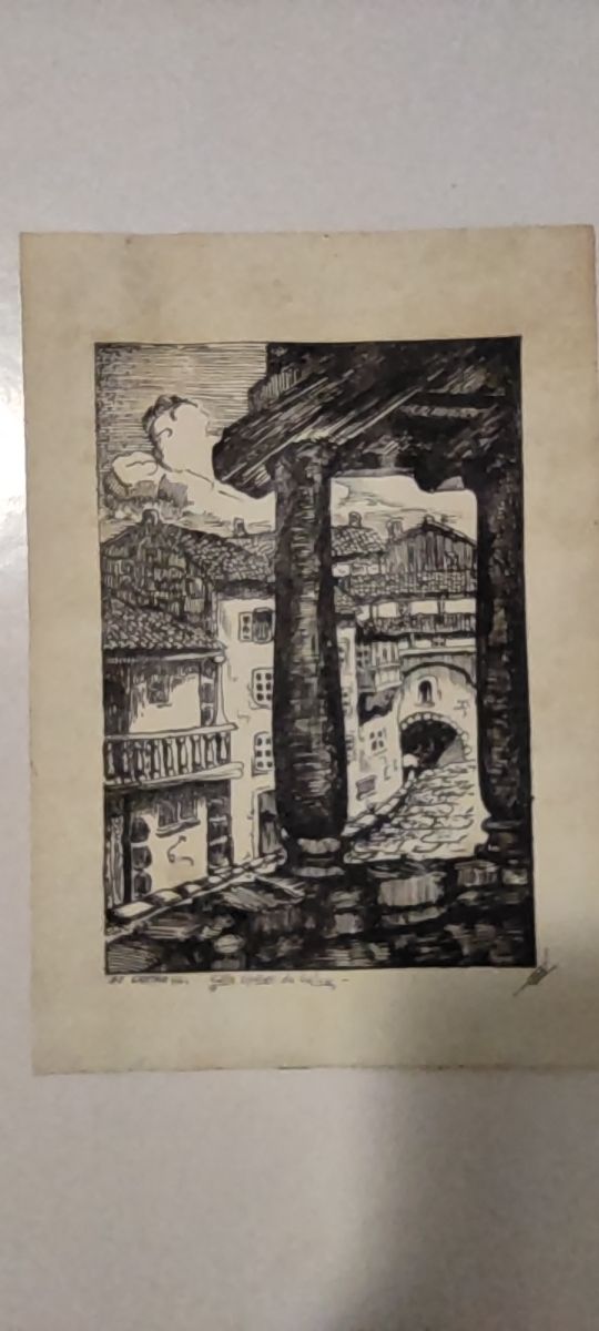 Grabado Castro Gil original