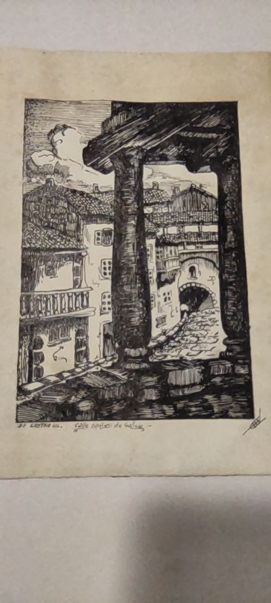 Grabado Castro Gil original