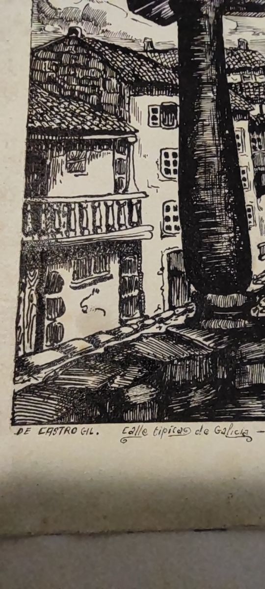 Grabado Castro Gil original