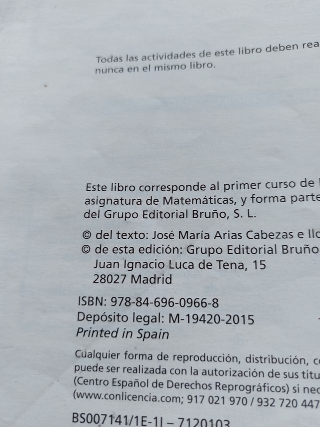 libro 1 eso matemáticas