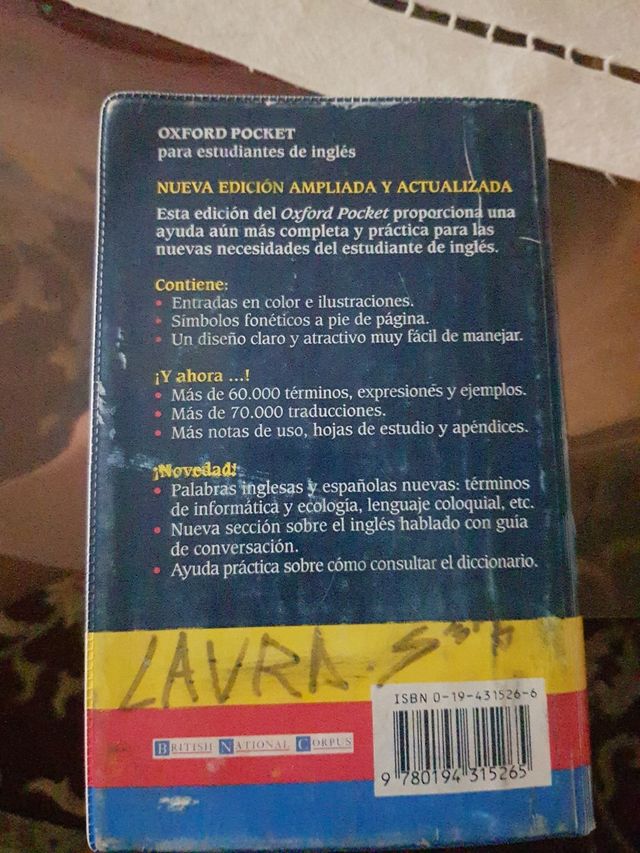 Diccionario Oxford Pocket español inglés
